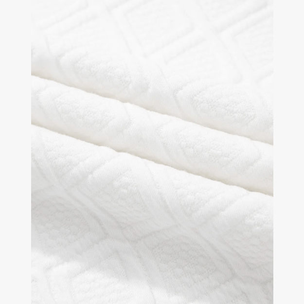 RTS White Textured Jacquard Colorblock Edge Puff Sleeve Quarter Zip Mini Dress
