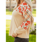 RTS Parchment Floral Plaid Patchwork Casual Top