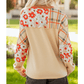 RTS Parchment Floral Plaid Patchwork Casual Top