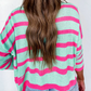Sybil Green Stripe Round Neck Casual Sweater