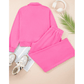 Ellerie Sachet Pink Solid Color Collared Pullover and Central Seam Pants Set