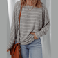 Jocelyn Stripe Dolman Sleeve Drop Shoulder Top
