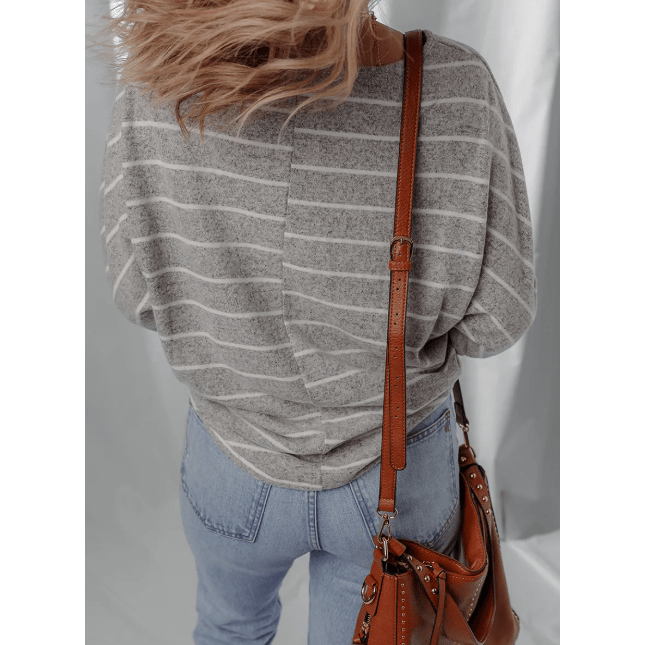 Jocelyn Stripe Dolman Sleeve Drop Shoulder Top