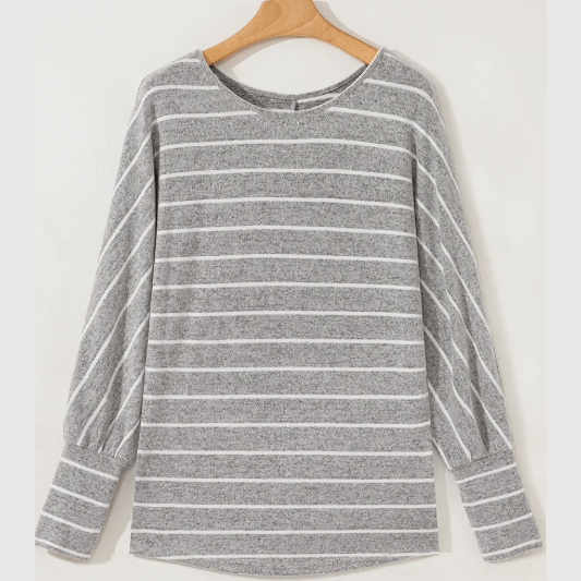 Jocelyn Stripe Dolman Sleeve Drop Shoulder Top