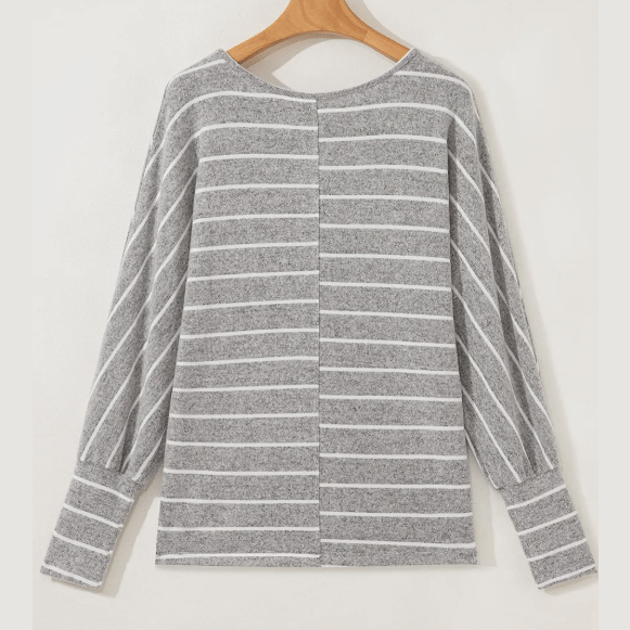 Jocelyn Stripe Dolman Sleeve Drop Shoulder Top