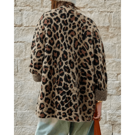 Odessa Brown Leopard Open Casual Cardigan