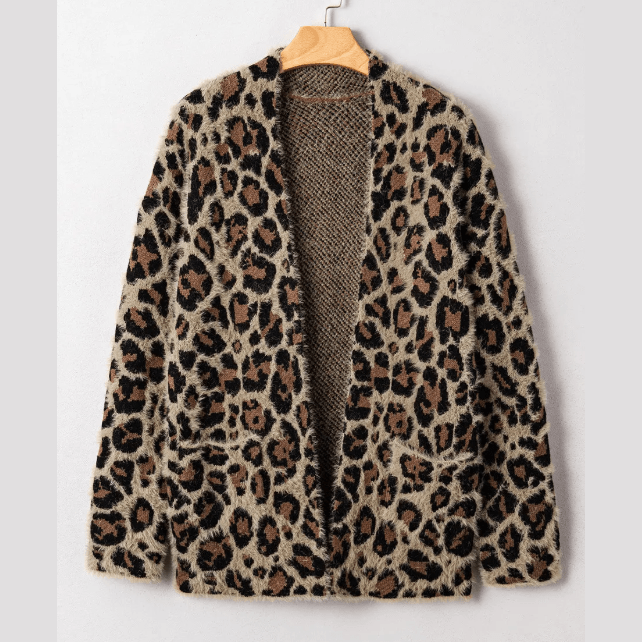 Odessa Brown Leopard Open Casual Cardigan