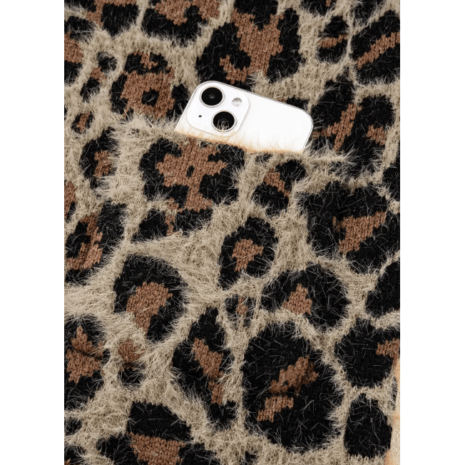 Odessa Brown Leopard Open Casual Cardigan