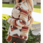 Brittany Multicolor Western Aztec Ribbed Patchwork Double Flap Pocket Raw Hem Shacket