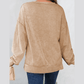 Sachi Light French Beige Mineral Wash Big Bow Patchwork Pullover Sweatshirt