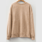 Sachi Light French Beige Mineral Wash Big Bow Patchwork Pullover Sweatshirt