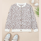 Mimi Khaki Leopard Drop Shoulder Chunky Knitted Cardigan Sweater