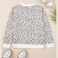 Mimi Khaki Leopard Drop Shoulder Chunky Knitted Cardigan Sweater