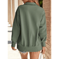 Aria Moss Green Buttoned Collared Raw Detail High Low Baggy Sweatshirt with Slits
