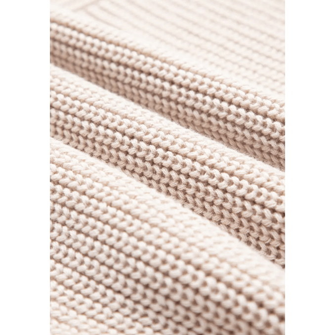 Kerrigan Parchment Mixed Texture Patchwork Knitted Puff Sleeve Sweater