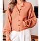 Sarina Wide Rib Knit Button Front Dolman Sleeve Sweater Cardigan