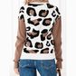Joji Leopard Print Color Block Patchwork Sleeve V Neck Sweater