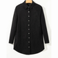 Jules Black Corduroy Shirt Style Full Button Long Sleeve Shift Mini Dress