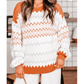 Finola Zigzag Geometric Pattern Knitted Pullover Sweater