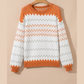 Finola Zigzag Geometric Pattern Knitted Pullover Sweater
