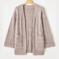 Cam Textured Knit Open Front Chic Cardigan with Pockets
