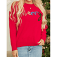 Fiery Red Tinsel Merry Letter Drop Shoulder Baggy Sweater