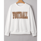 RTS White FOOTBALL 3D Letter Graphic Crew Neck Sweatshirt