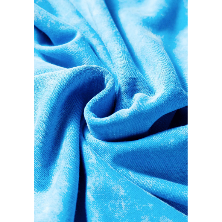 Roxie Blue Mineral Wash Raw Seam Double Patched Pocket Pullover Sweatshirt