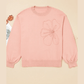 RTS Big Flower Accent Bubble Sleeve Drop Shoulder Sweater