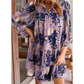 RTS Purple Vintage Daisy Floral Puff Sleeve Ruffle Short Dress