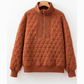 Charla Geometric Quilted Half Zipped Loose Sweatshirt
