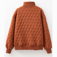 Charla Geometric Quilted Half Zipped Loose Sweatshirt