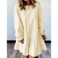 Rixie Double Tiered Ruffle Hem Long Sleeve Loose Mini Dress
