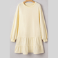 Rixie Double Tiered Ruffle Hem Long Sleeve Loose Mini Dress