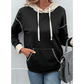 Bryson Black Contrast Seam Color Block Hooded Sweatshirt