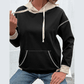 Bryson Black Contrast Seam Color Block Hooded Sweatshirt