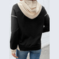 Bryson Black Contrast Seam Color Block Hooded Sweatshirt