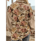 Lilyanne Khaki Floral Waffle Knit Patchwork Chest Pockets Buttoned Jacket