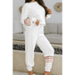 Barb Striped Drop Shoulder Round Neck Pullover and Jogger Pants Active Outfit