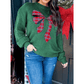 Evergreen Plaid Bow Graphic Christmas Sweater