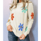 RTS White Sweet Floral Pullover Sweater