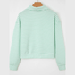RTS Green Stripe Quarter Zip Collar Pullover Long Sleeve Top