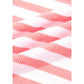 Emilia Pink Stripe Textured Contrast Dropped Long Sleeve Top