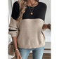 Frida Parchment Color Block Knit Striped Sleeve Detail Casual Sweater