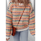 Kloe Multicolor Dotty Striped Pattern Knit Drop Shoulder Sweater
