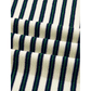 Sofia Navy Blue Striped Print Contrast Collar Zip V Neck Long Sleeve Top