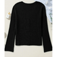 Leigh Black Lightweight Ribbed Knit Button Front V Neck Cardigan