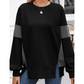Gale Black Corduroy Patched Side Slit Sweatshirt