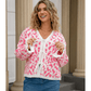 Madonna Bow Front Ruffled Cuff Leopard Cardigan - 3 Colors