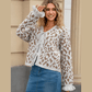 Madonna Bow Front Ruffled Cuff Leopard Cardigan - 3 Colors